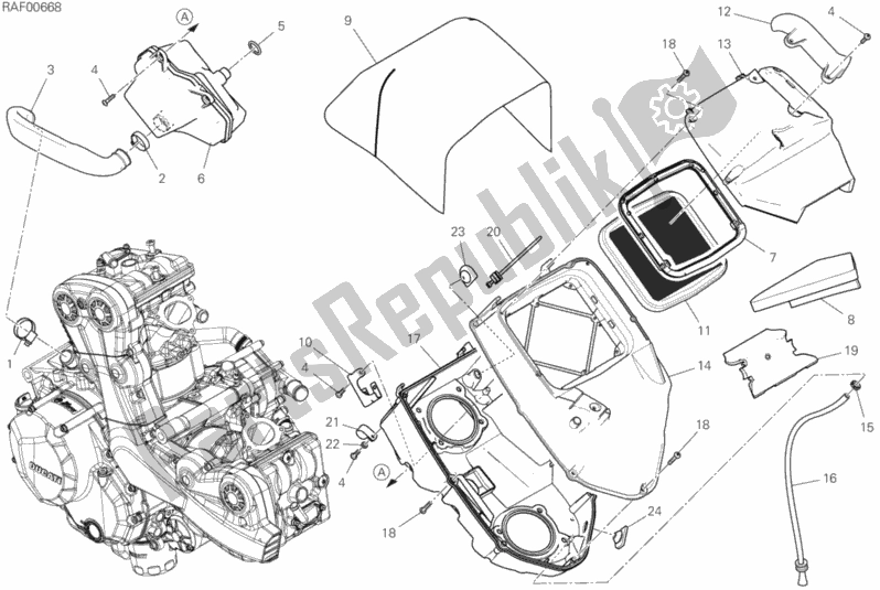 Todas as partes de Ingestão do Ducati Multistrada 950 S Touring 2020